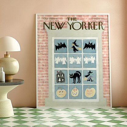 The New Yorker Magazine Cover Print October 29 1979 Issue | Retro Fall Halloween Ghosts Wall Art Poster for Vintage Farmhouse Bedroom Decor