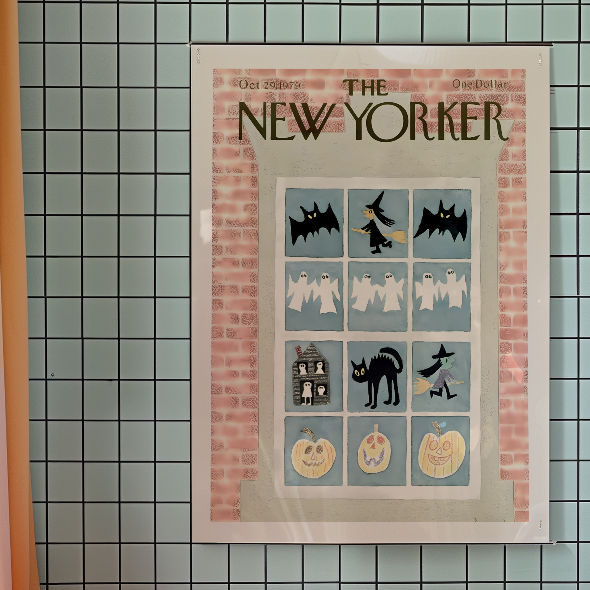 The New Yorker Magazine Cover Print October 29 1979 Issue | Retro Fall Halloween Ghosts Wall Art Poster for Vintage Farmhouse Bedroom Decor