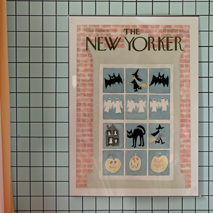 The New Yorker Magazine Cover Print October 29 1979 Issue | Retro Fall Halloween Ghosts Wall Art Poster for Vintage Farmhouse Bedroom Decor