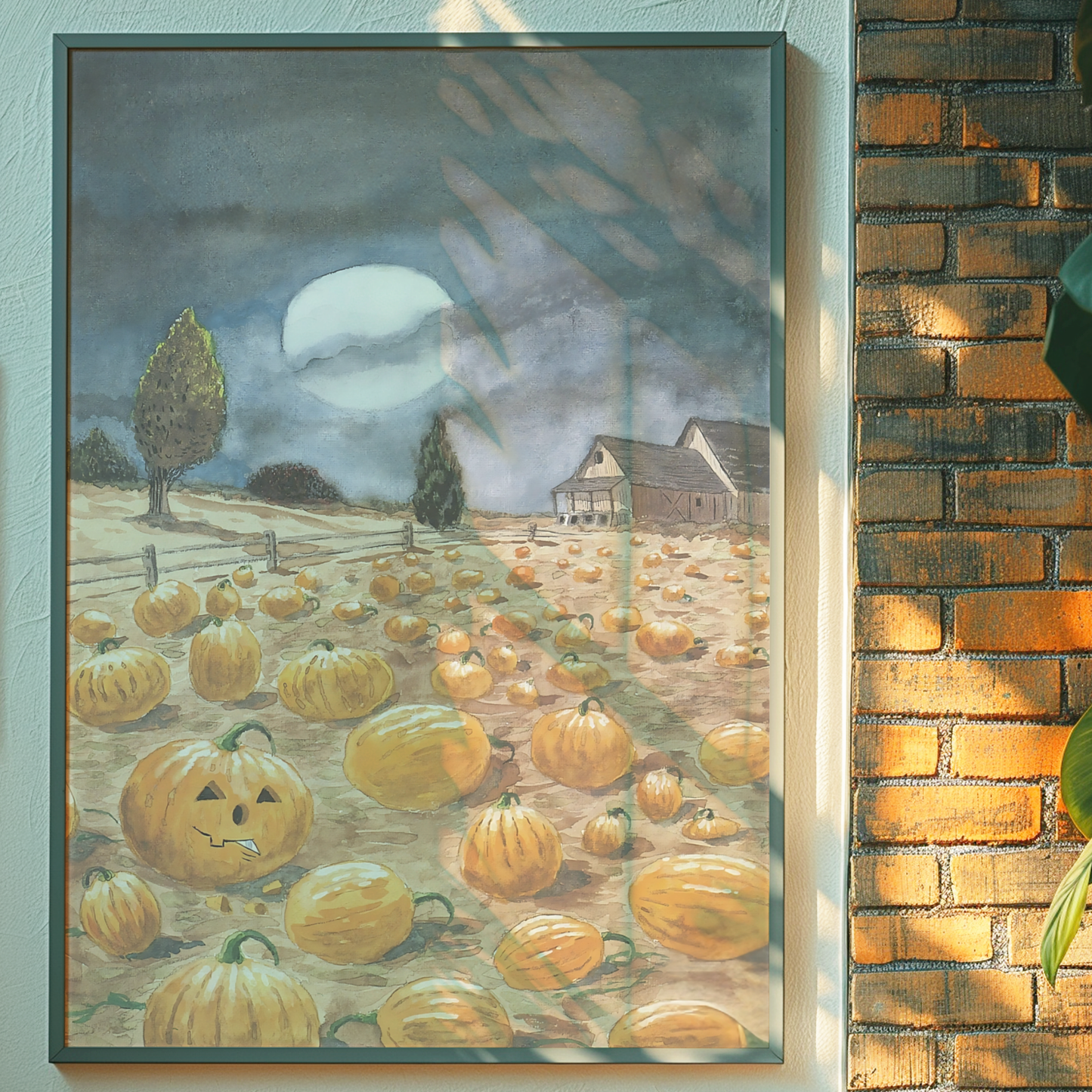 The New Yorker Magazine Cover Print October 30 1989 Issue | Retro Fall Halloween Pumpkin Wall Art Poster for Vintage Farmhouse Bedroom Decor