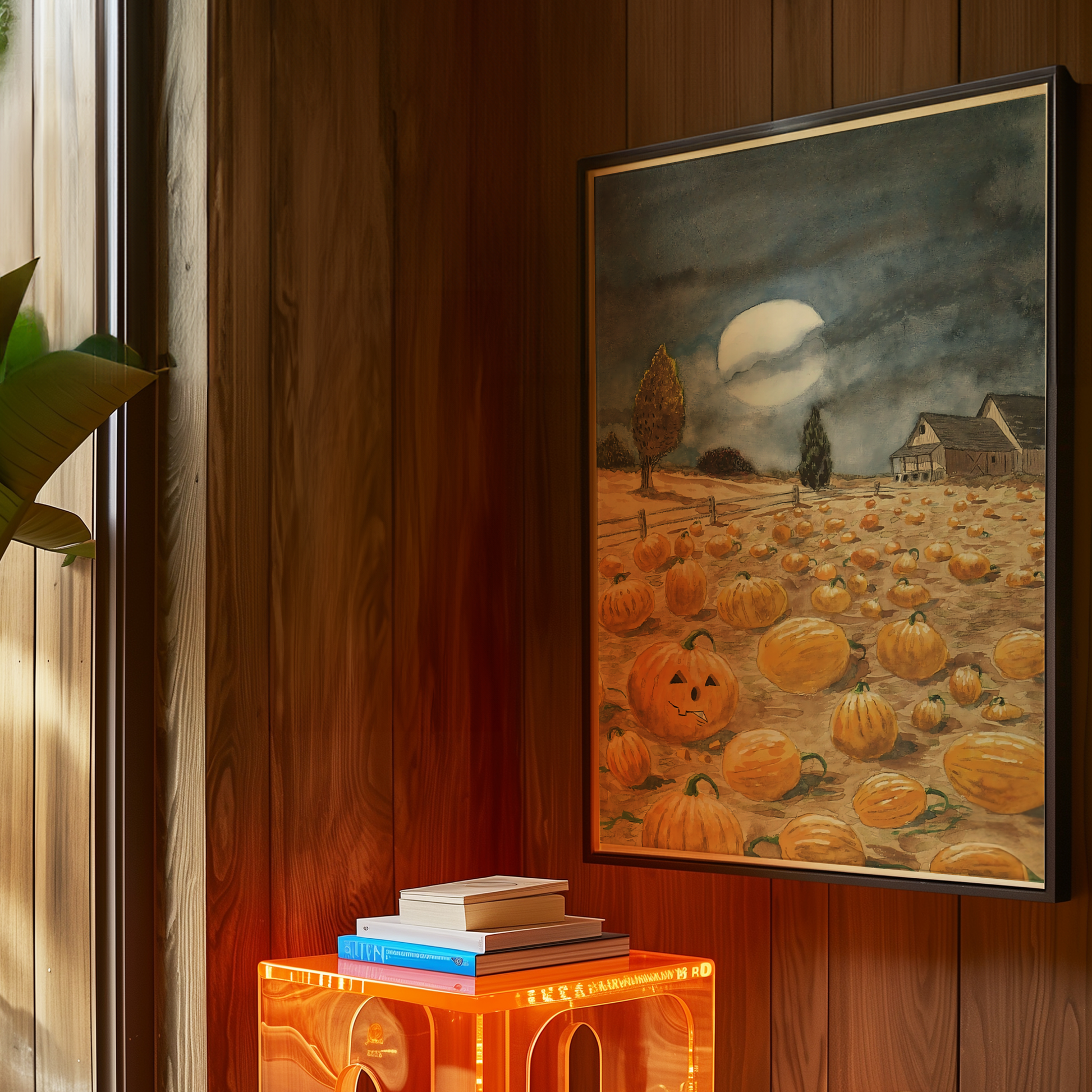 The New Yorker Magazine Cover Print October 30 1989 Issue | Retro Fall Halloween Pumpkin Wall Art Poster for Vintage Farmhouse Bedroom Decor