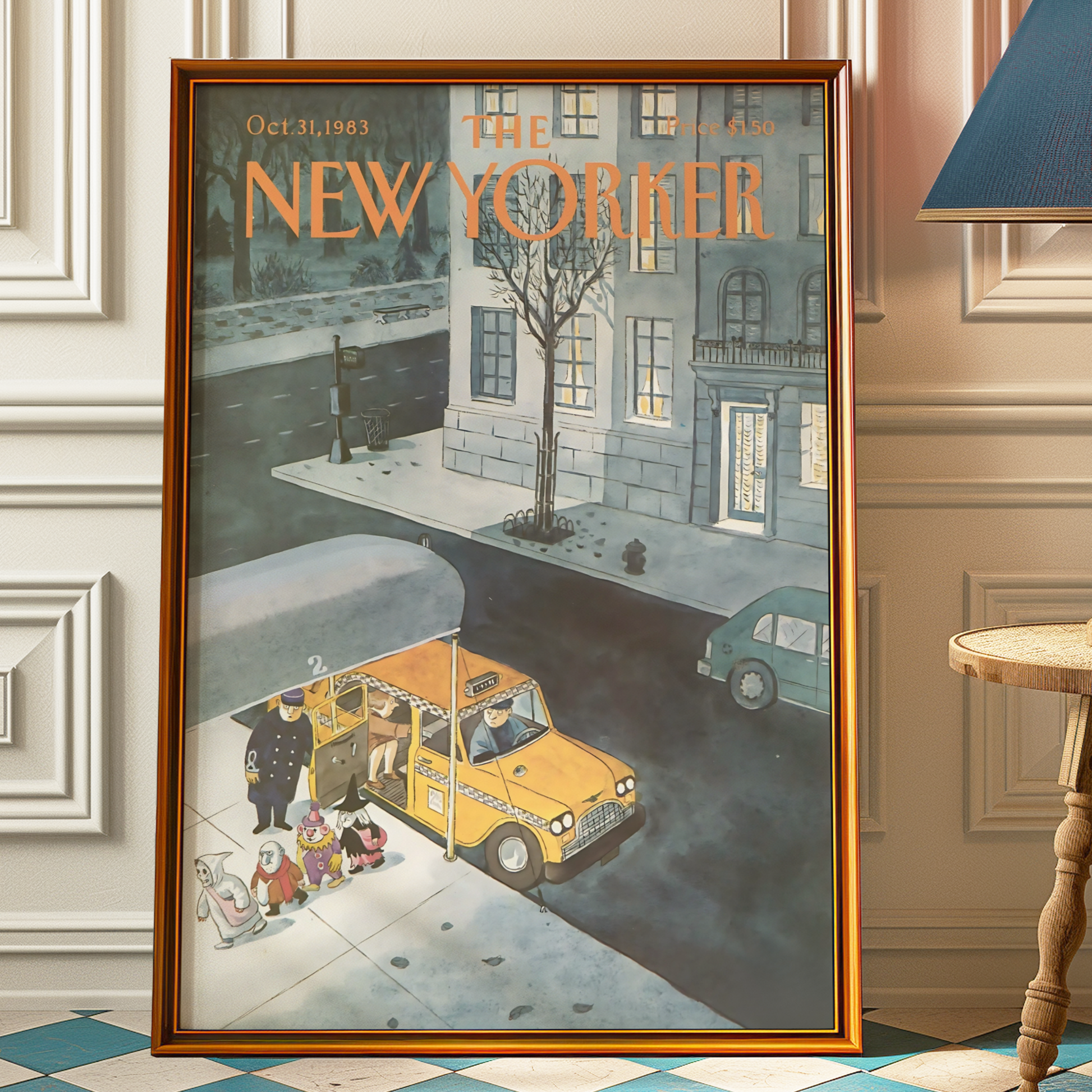 The New Yorker Magazine Cover Print October 31 1983 Issue | Retro Fall Halloween Ghosts Wall Art Poster for Vintage Farmhouse Bedroom Decor