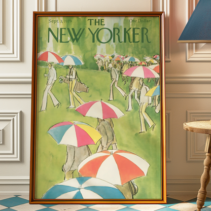 The New Yorker Magazine Cover Print September 3 1979 Issue | Trendy Vintage Golf Wall Art Poster for Dorm Apartment Teen Girl Bedroom Decor