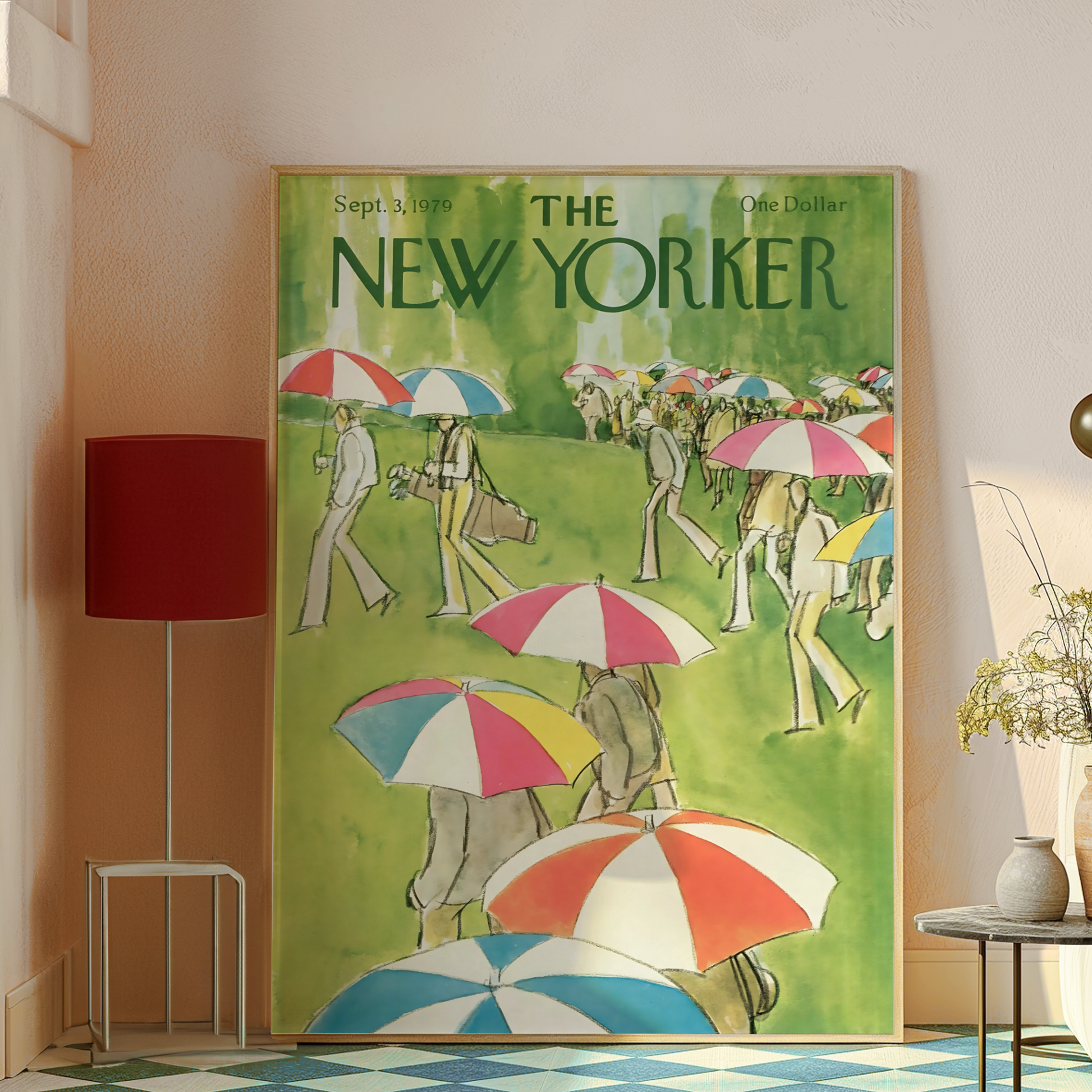 The New Yorker Magazine Cover Print September 3 1979 Issue | Trendy Vintage Golf Wall Art Poster for Dorm Apartment Teen Girl Bedroom Decor
