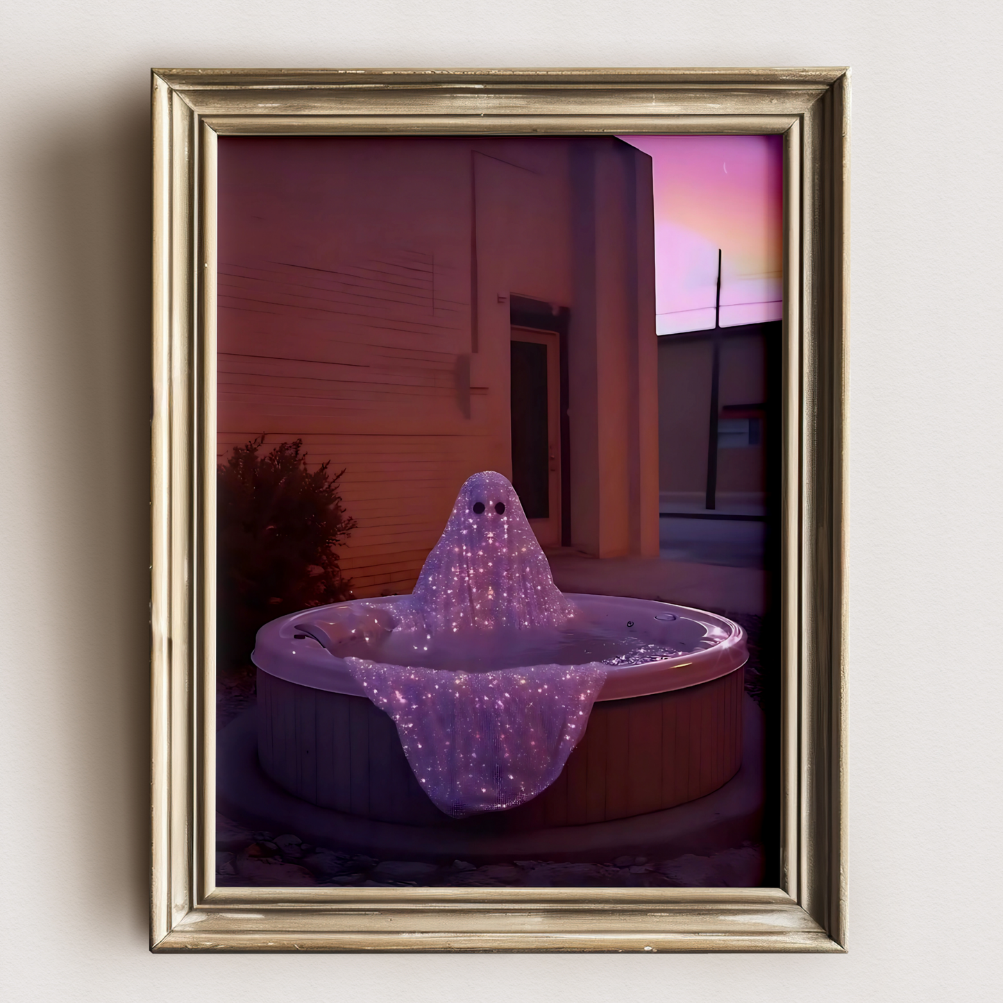 Vintage Halloween Ghost Digital Print | Spooky Summerween Fall Printable Photography Poster | Maximalist Wall Art for Grunge Room Decor