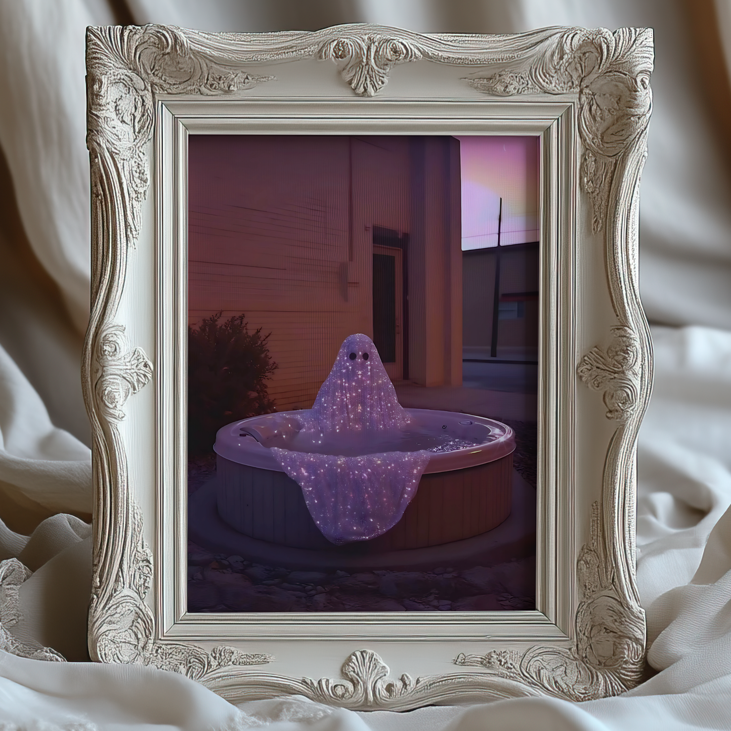 Vintage Halloween Ghost Digital Print | Spooky Summerween Fall Printable Photography Poster | Maximalist Wall Art for Grunge Room Decor