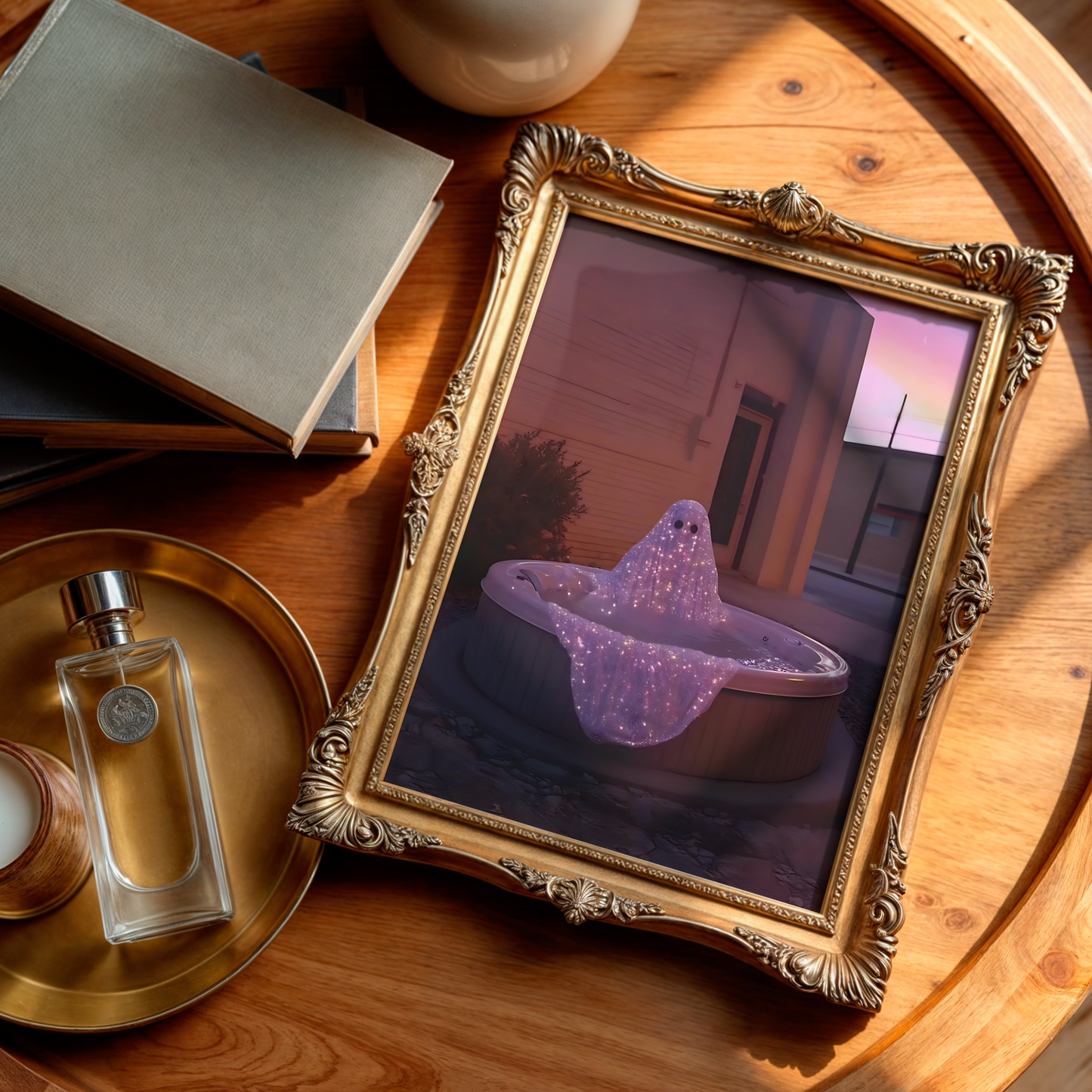 Vintage Halloween Ghost Digital Print | Spooky Summerween Fall Printable Photography Poster | Maximalist Wall Art for Grunge Room Decor