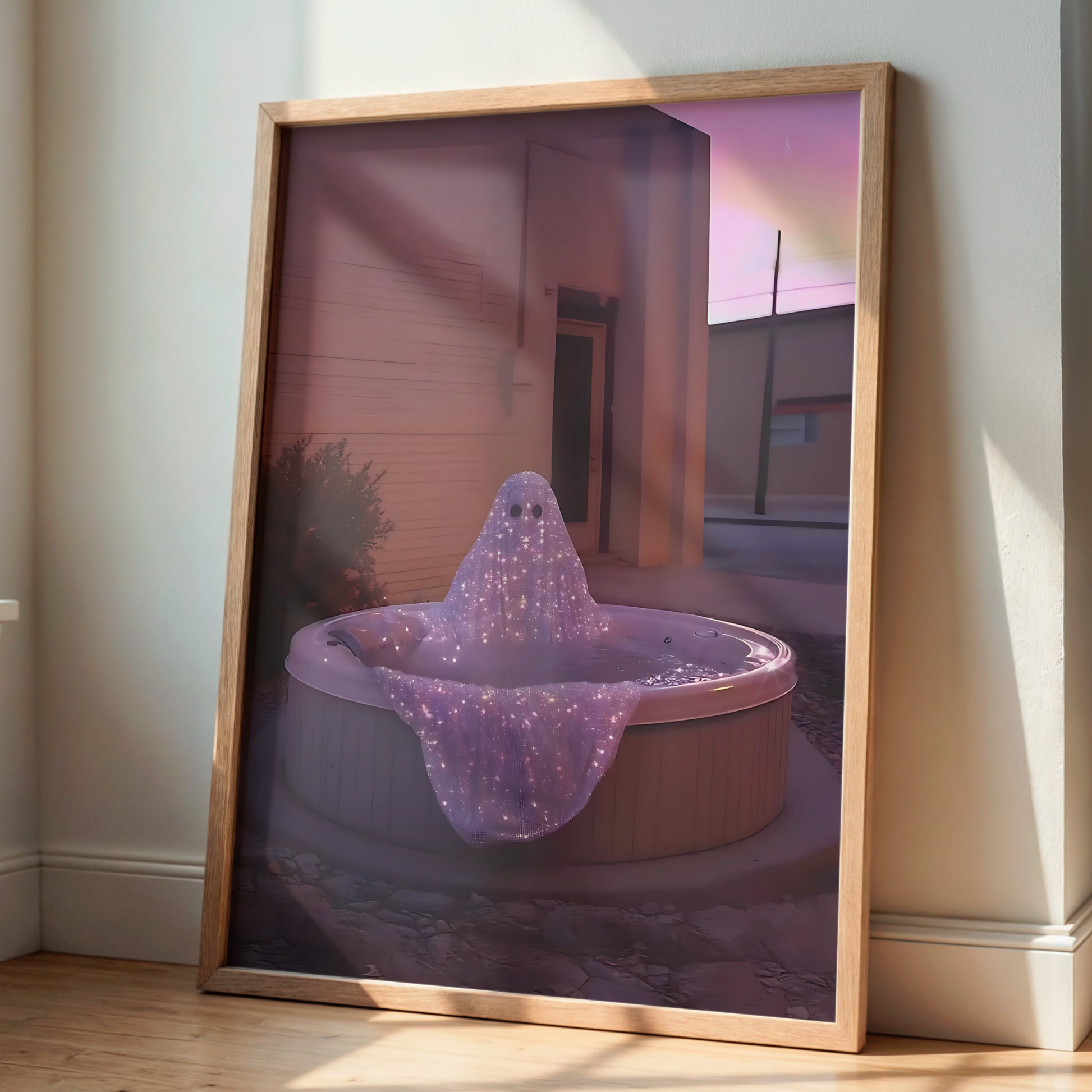 Vintage Halloween Ghost Digital Print | Spooky Summerween Fall Printable Photography Poster | Maximalist Wall Art for Grunge Room Decor