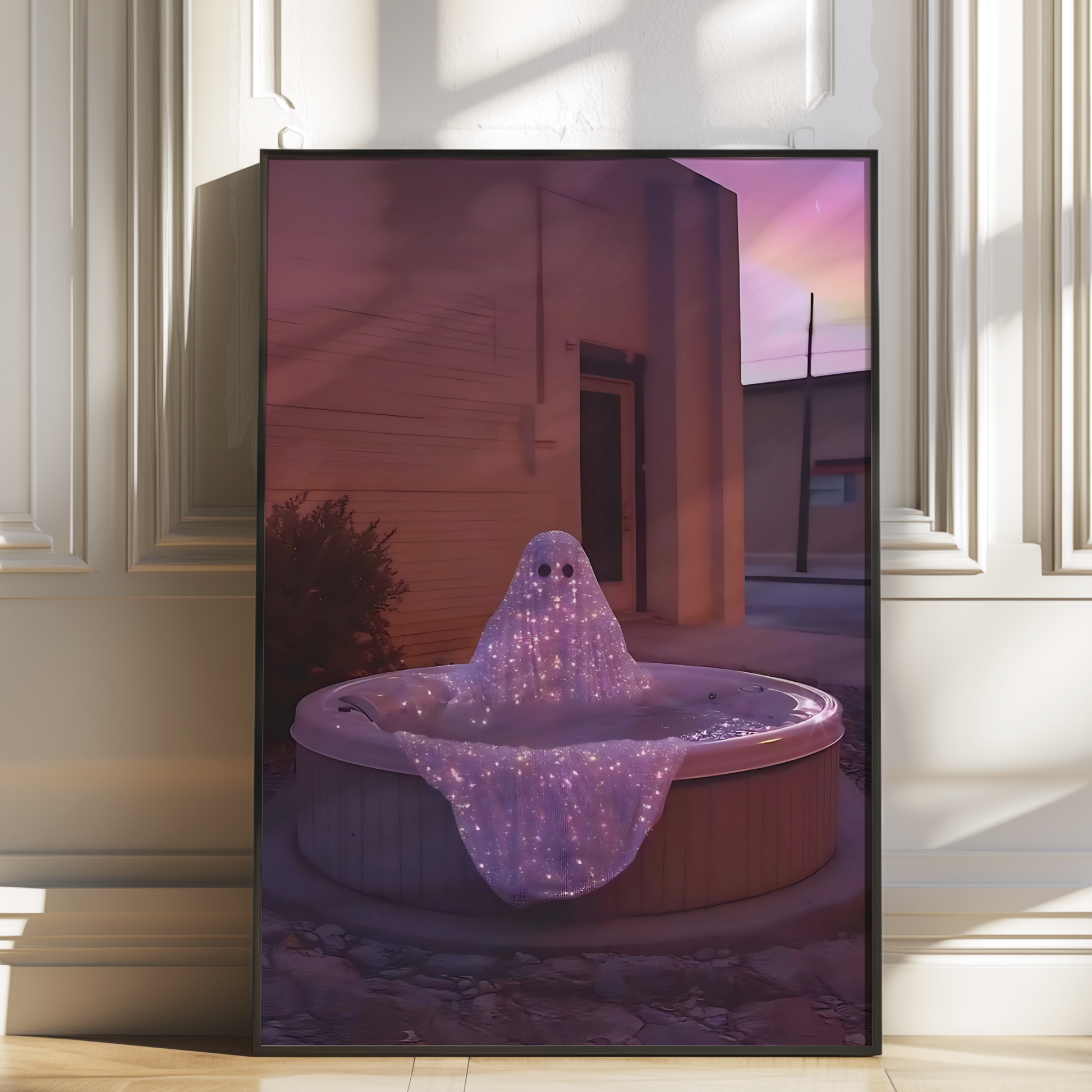 Vintage Halloween Ghost Digital Print | Spooky Summerween Fall Printable Photography Poster | Maximalist Wall Art for Grunge Room Decor