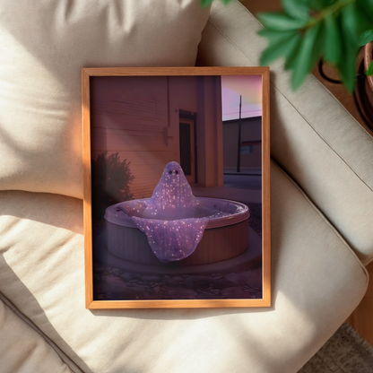 Vintage Halloween Ghost Digital Print | Spooky Summerween Fall Printable Photography Poster | Maximalist Wall Art for Grunge Room Decor