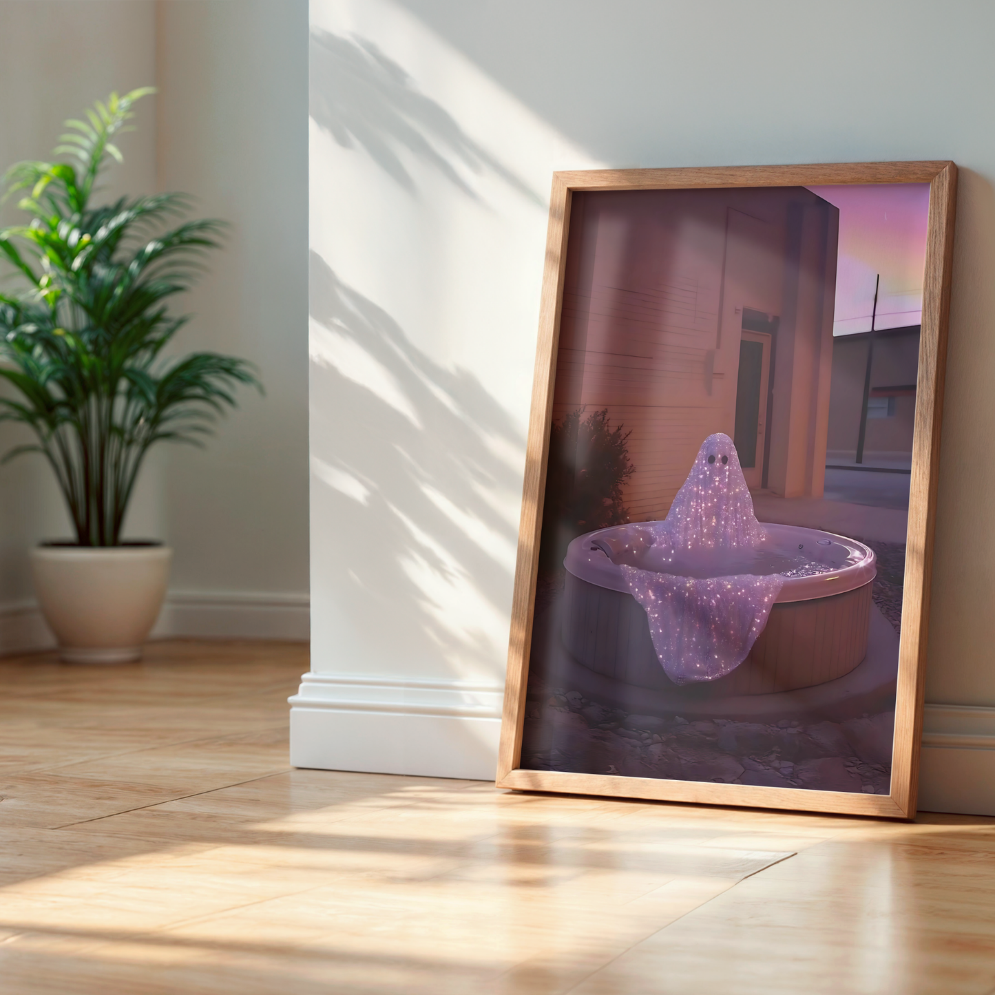 Vintage Halloween Ghost Digital Print | Spooky Summerween Fall Printable Photography Poster | Maximalist Wall Art for Grunge Room Decor